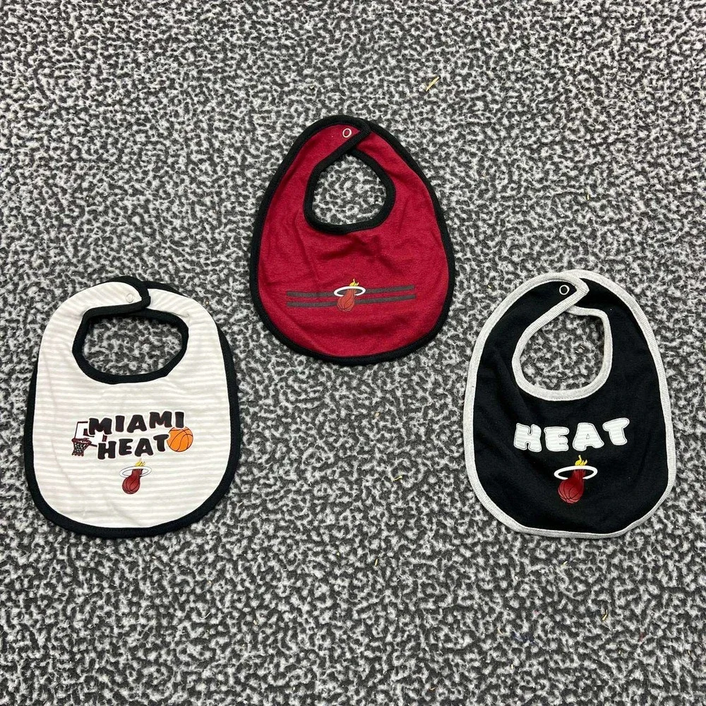 Lot of 3 Miami Heat Baby Bib Red‎ White Black NBA